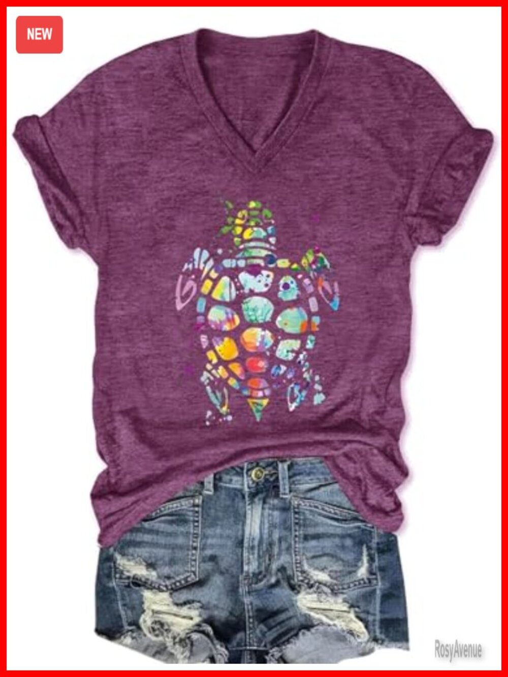 Women's V-Neck Boho Wildflowers Graphic T-Shirt Short Sleeve Casual Summer Top